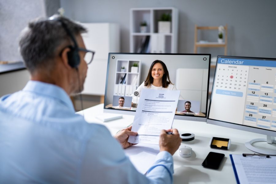 Virtual Job Interview Webcast Using Online Video Conference